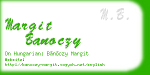 margit banoczy business card